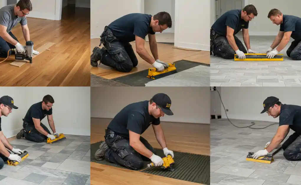 different type of flooring installation