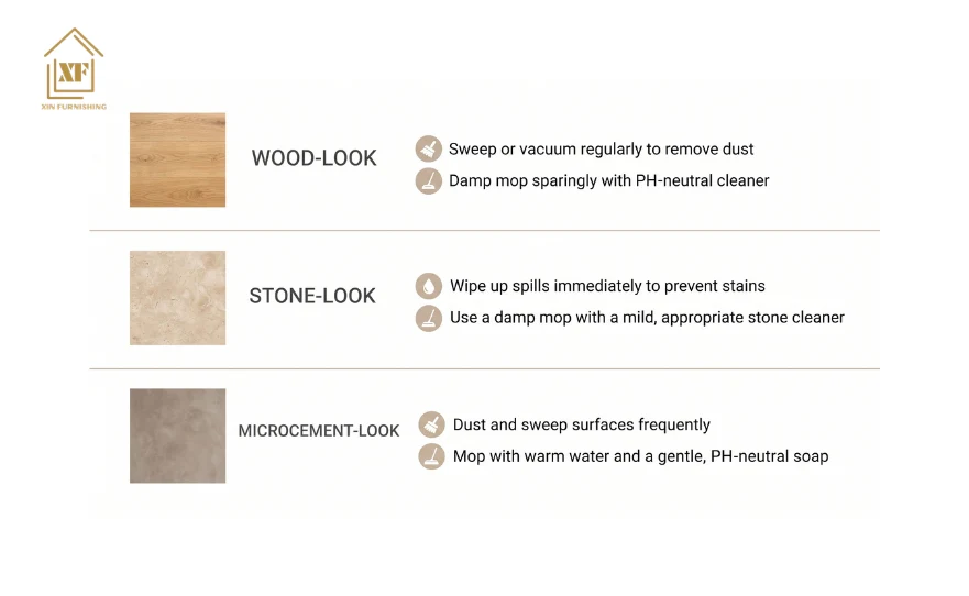 Wood, Stone Or Microcement Vinyl