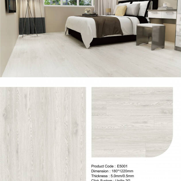 Pearl White E5001 Premium Vinyl Flooring