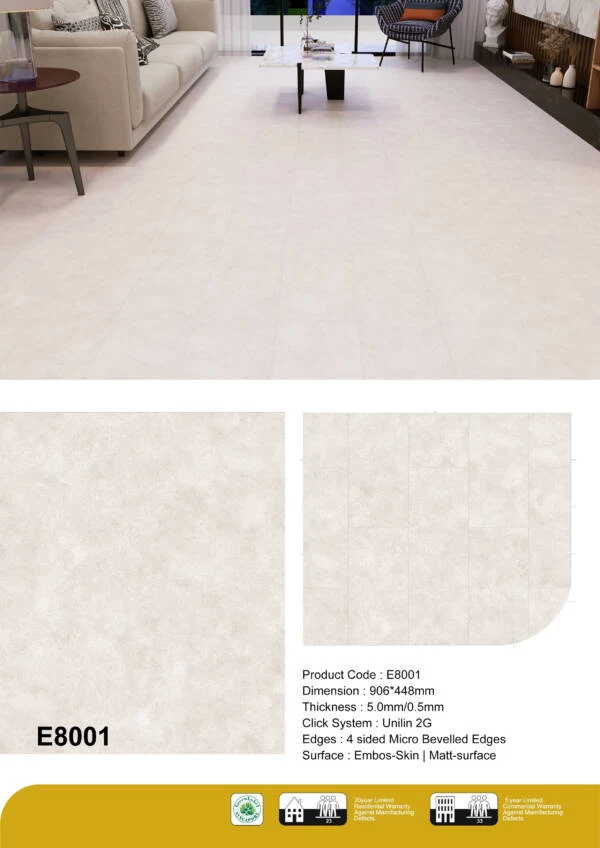 Micro Cement Vinyl Flooring E8001 Premium Vinyl Flooring