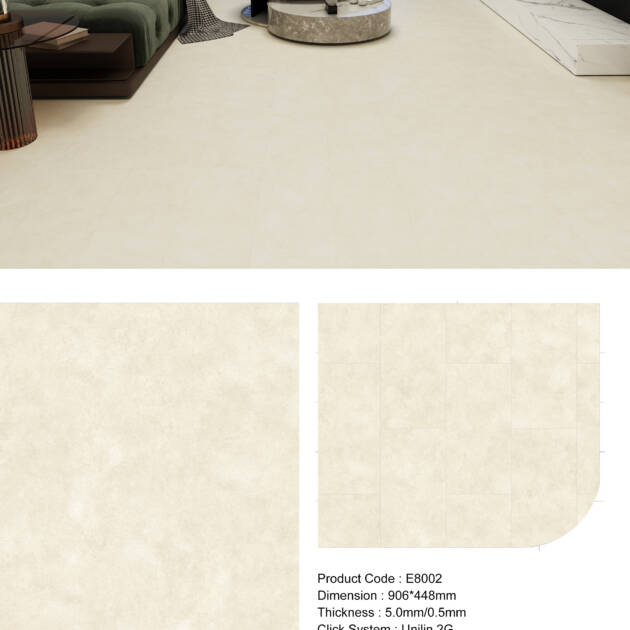 Micro Cement Vinyl Effect Flooring E8002 Premium Vinyl Flooring