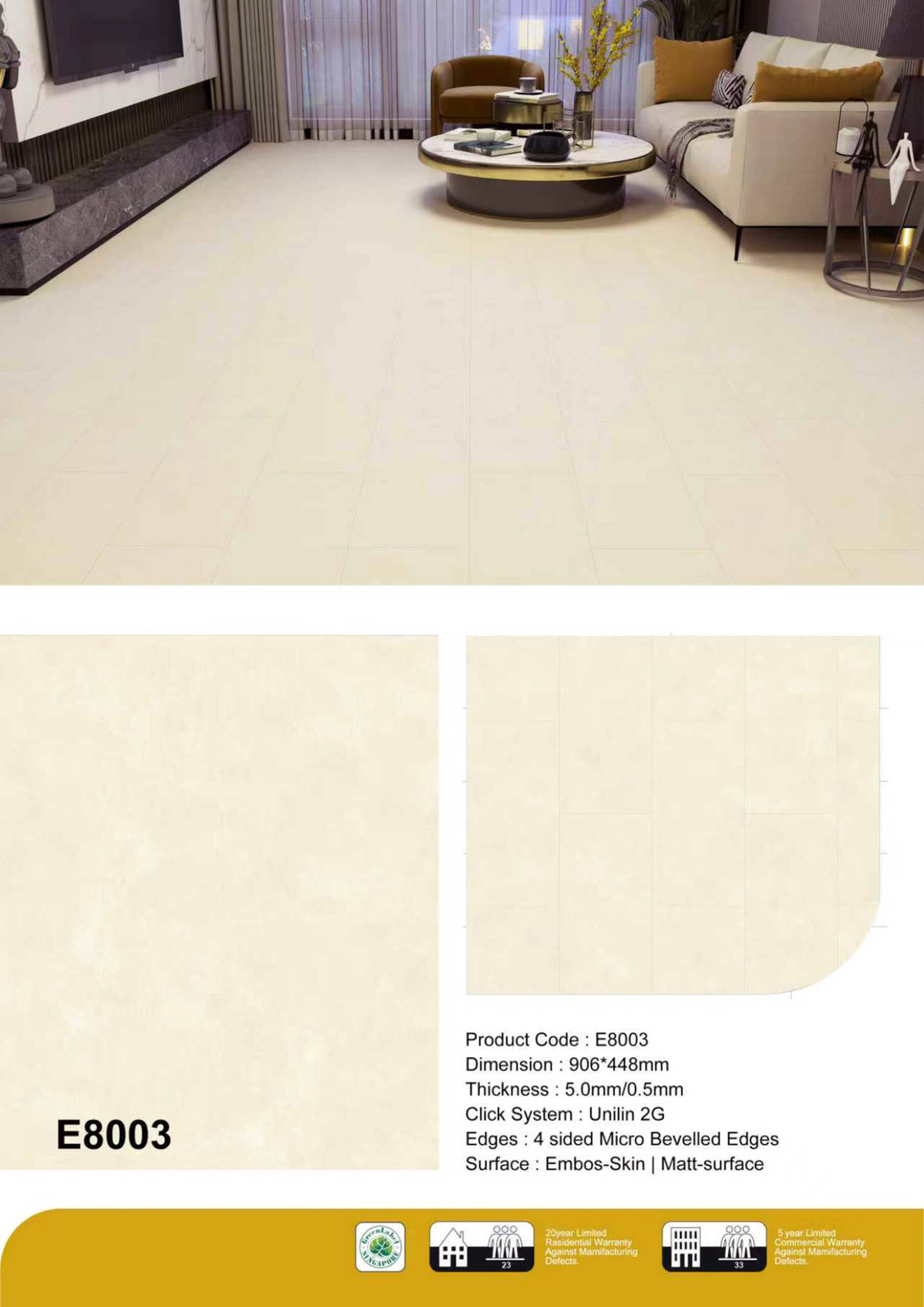 Micro Cement Vinyl Flooring E8003 Premium Vinyl Flooring