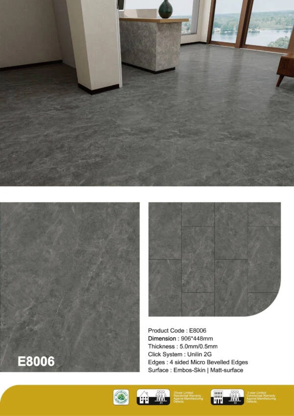 Micro Cement Vinyl Flooring E8006 Premium Vinyl Flooring