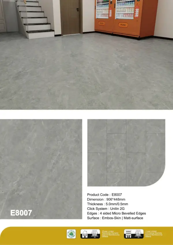Micro Cement Vinyl Flooring E8007 Premium Vinyl Flooring