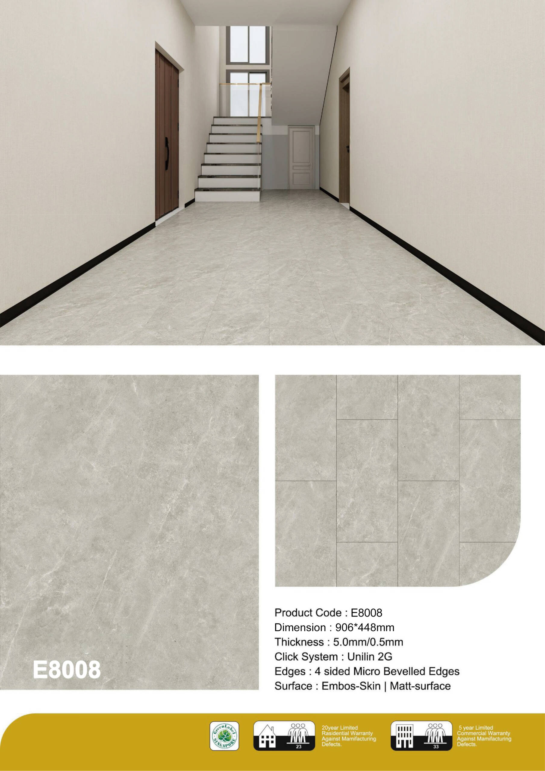 Micro Cement Vinyl Flooring E8008 Premium Vinyl Flooring