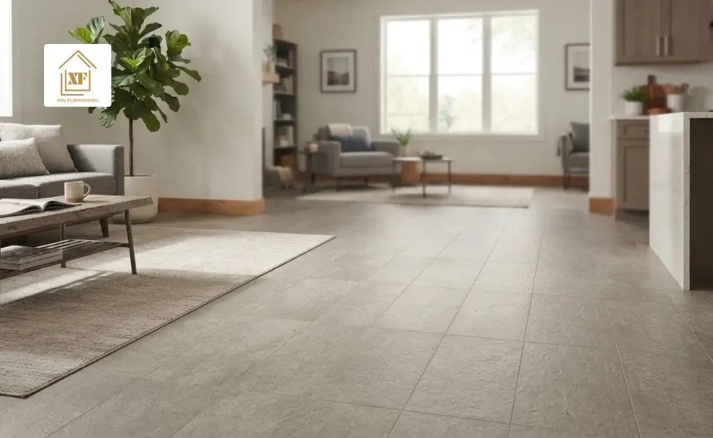 Seamless luxury vinyl tile flooring in a living space, featured in Can You Install Vinyl Flooring Over Tile? A Complete Guide for Singapore Homes