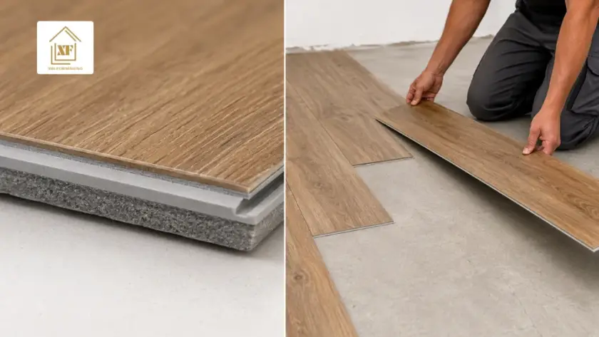 SPC planks showing if do you need underlay for vinyl flooring when installing directly onto a smooth concrete subfloor.