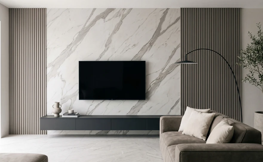 Stone and marble-effect panels